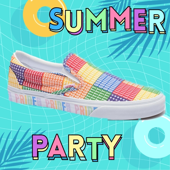 Vans ? Slip-on Pride Multi LGBTQ+ Rainbow Red Orange Yellow Green Blue Purple